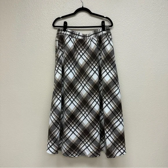 IDEALSANXUN Plaid Long Wool A-Line Skirt - Picture 3 of 9